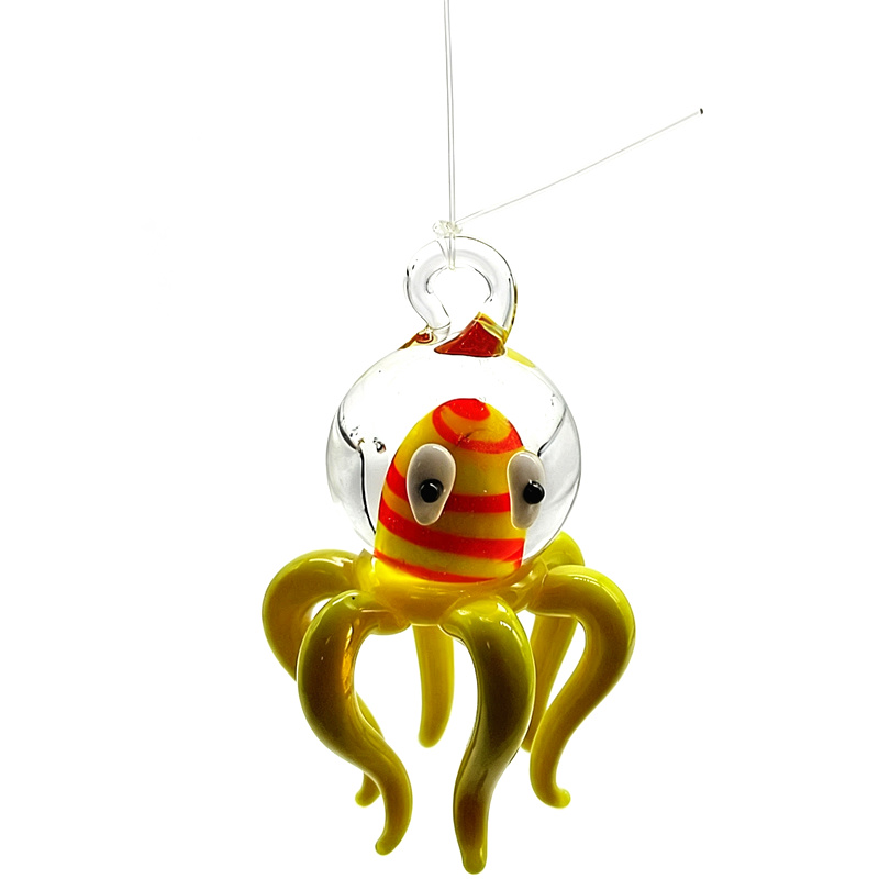 Aquarium Marine World - Floating Glass Octopus Figurine Pendant Fish