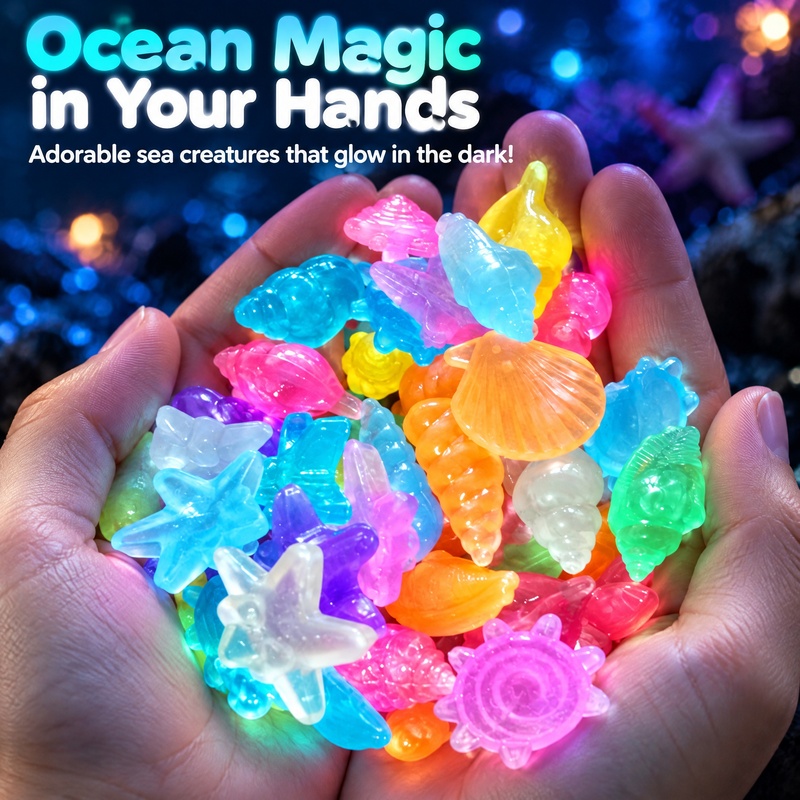 Ocean Aquarium - 50-100PCSFluorescent marine life, glowing sea shells,